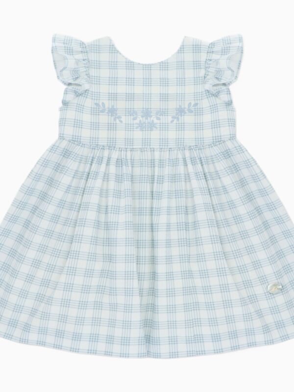 Robe fillette à carreaux – Bleu/blanc