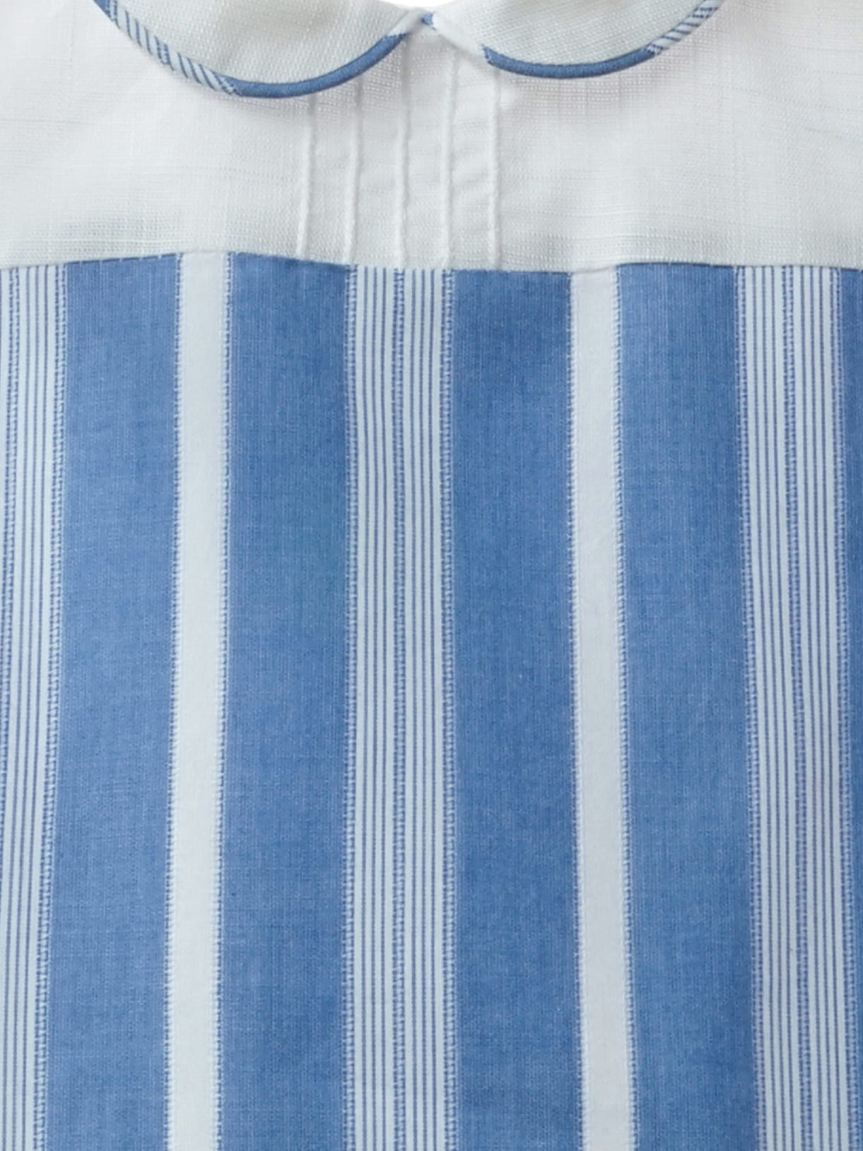 Barboteuse bébé rayée à col rond – Bleu/blanc - Image 2