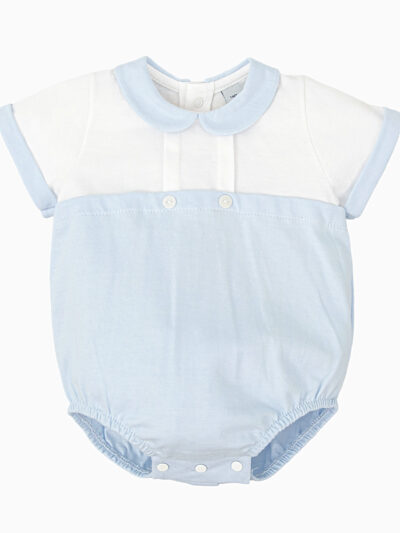 Barboteuse bébé légère en jersey de coton – Bleu