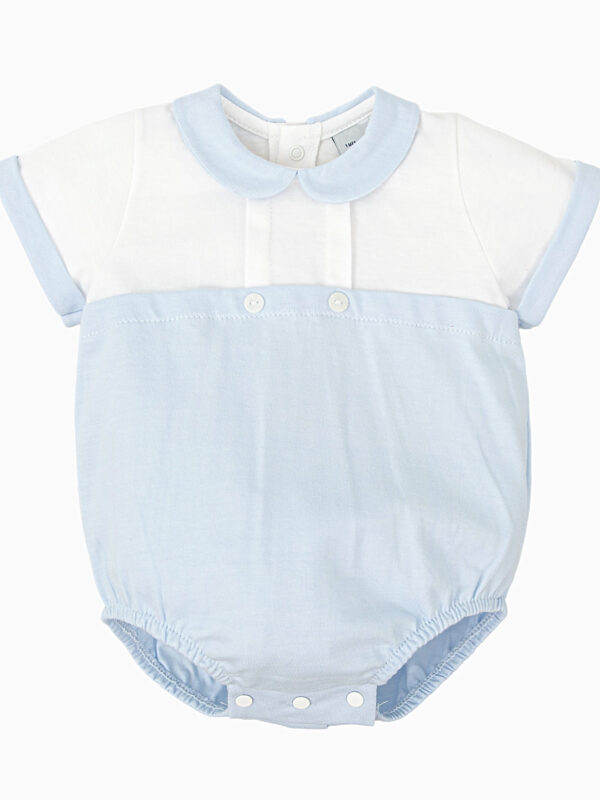 Barboteuse bébé légère en jersey de coton – Bleu
