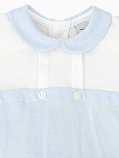 Barboteuse bébé légère en jersey de coton – Bleu