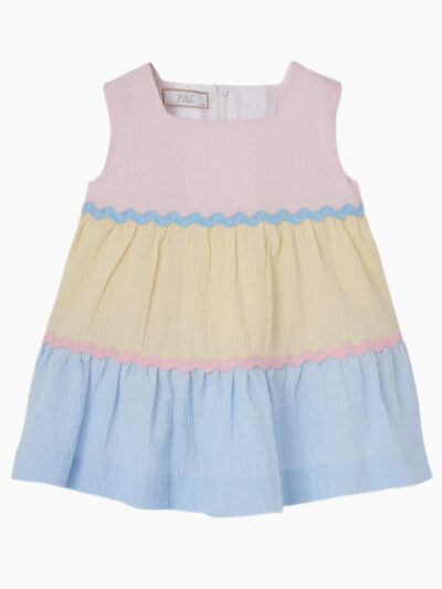 Robe petite fille en seersucker – Multicolore