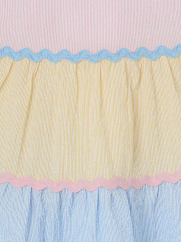 Robe petite fille en seersucker – Multicolore