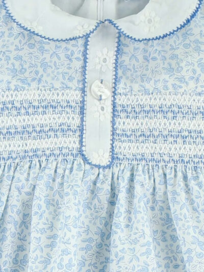 Robe smocks et manches ballon liberty – Bleu
