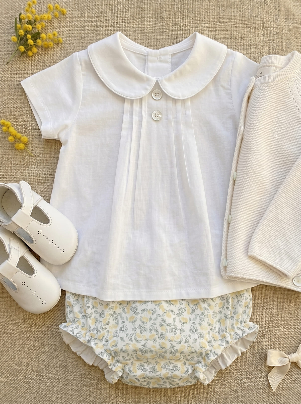 Look bébé fille Premières fleurs – Bloomer fleuri – Image 2