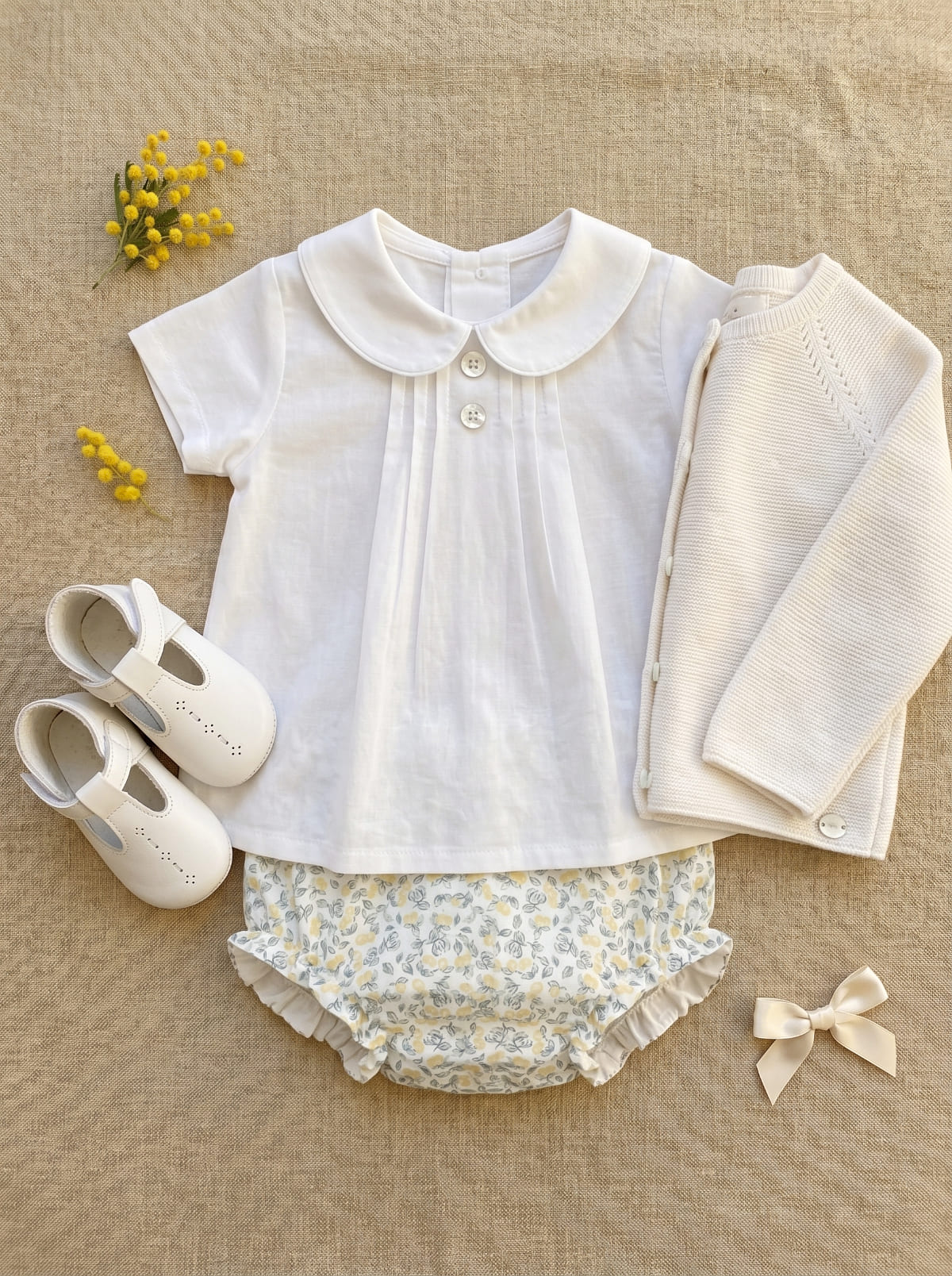 Look bébé fille Premières fleurs – Bloomer fleuri