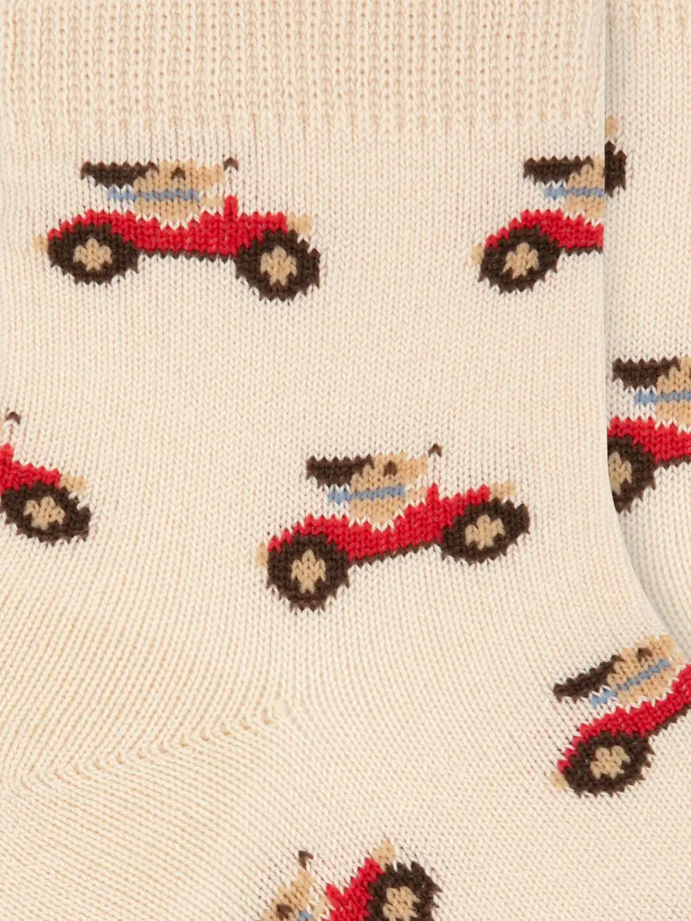 Chaussettes bébé garçon motif voitures - Crème – Image 2