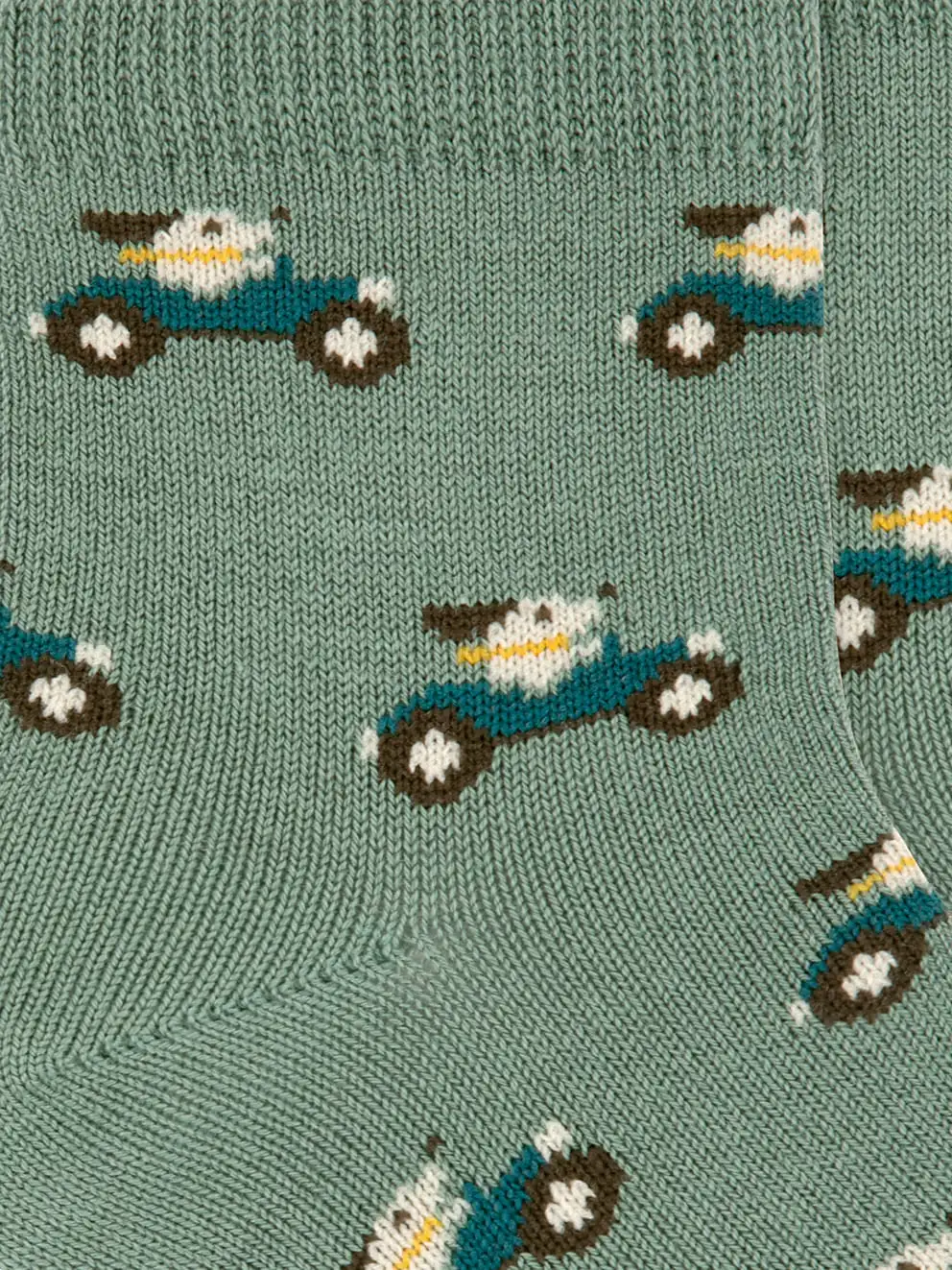 Chaussettes bébé garçon motif voitures - Vert – Image 2