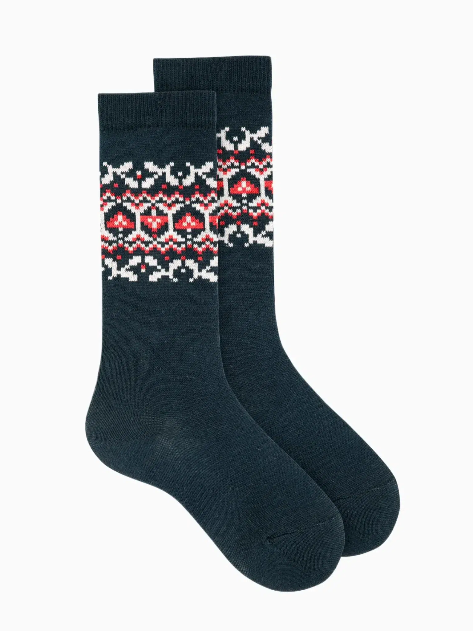 Chaussettes hautes bébé motif jacquard – Marine