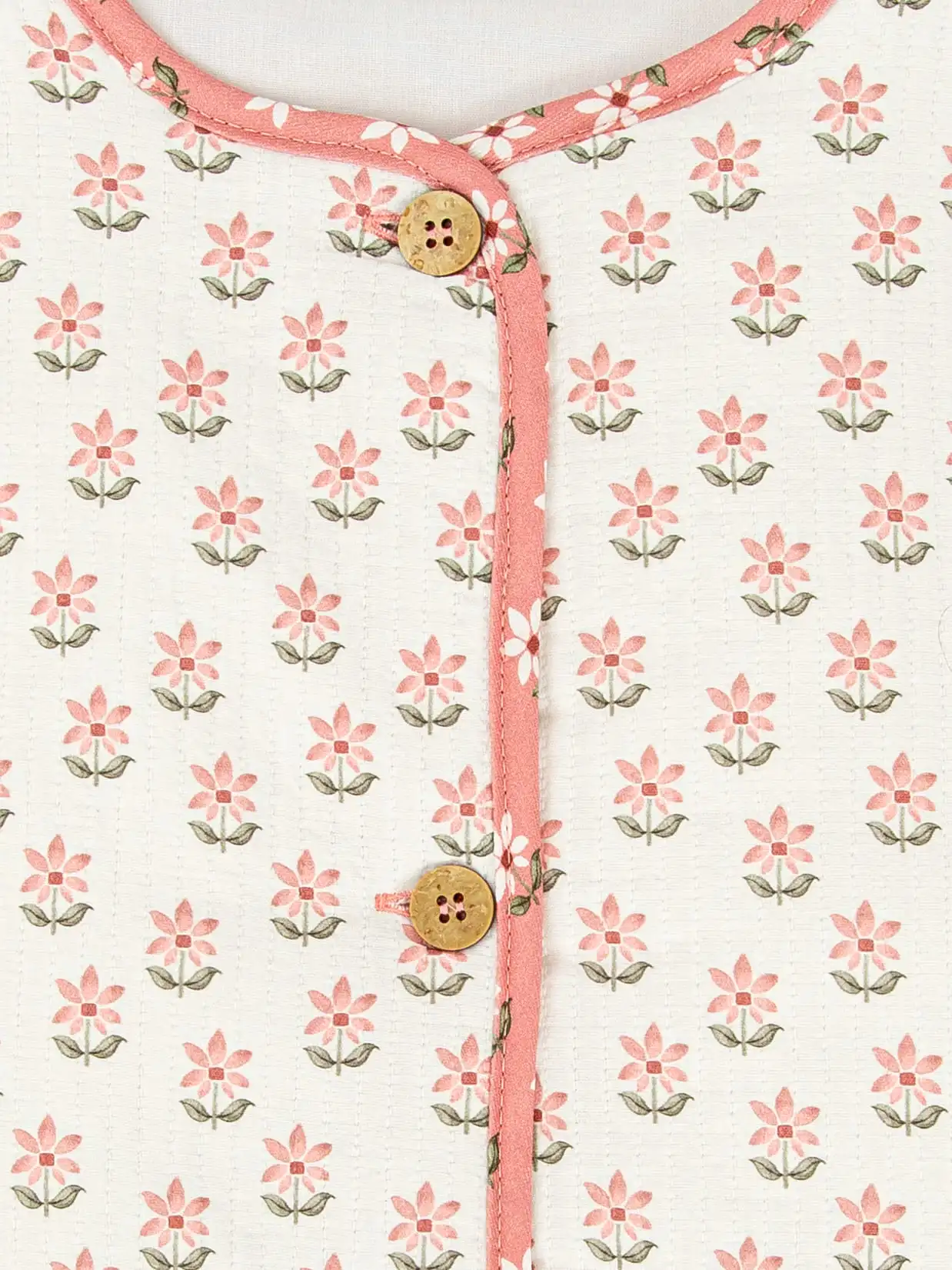 Chaleco acolchado sin mangas con flores - Rosa - Imagen 2