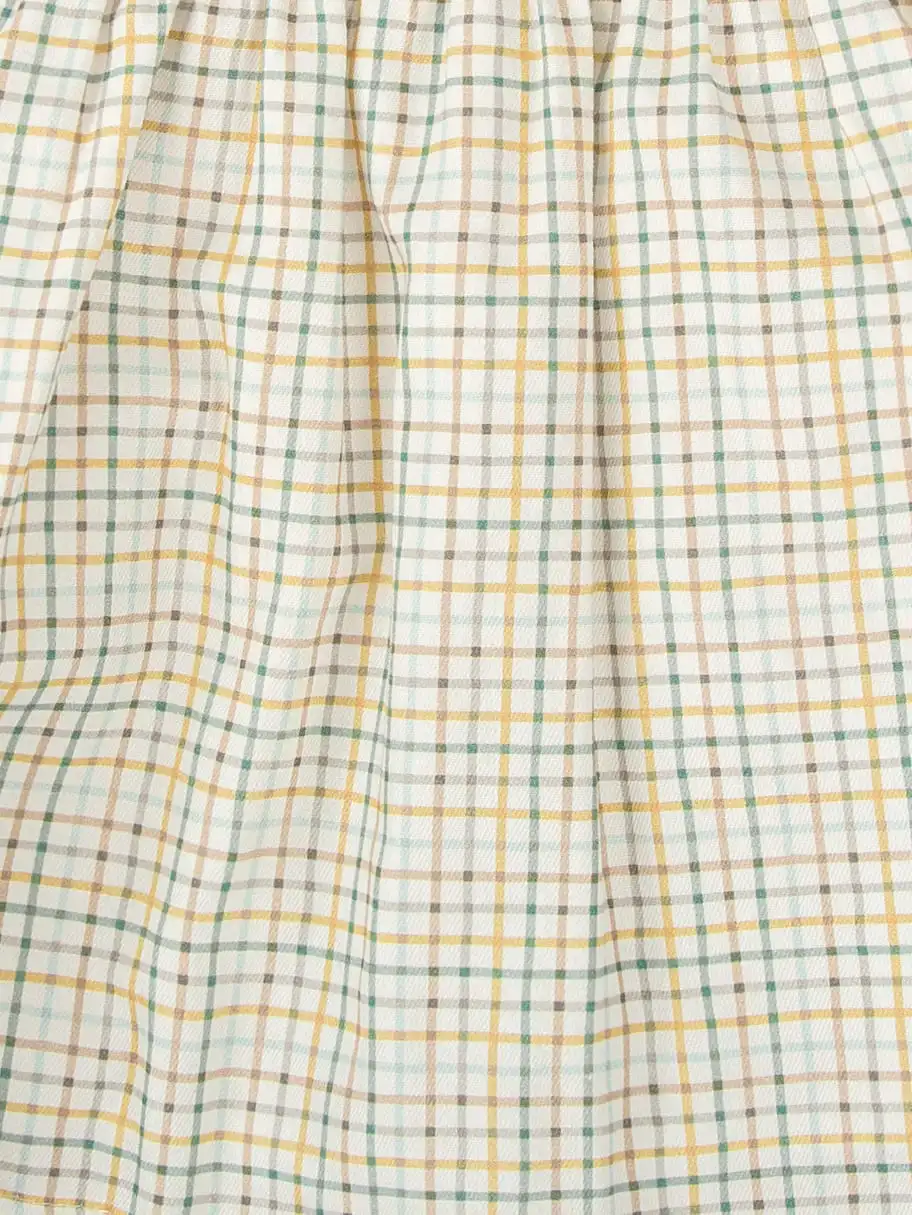 Abito corto a quadretti con smock e bloomer abbinato - Verde - immagine 3