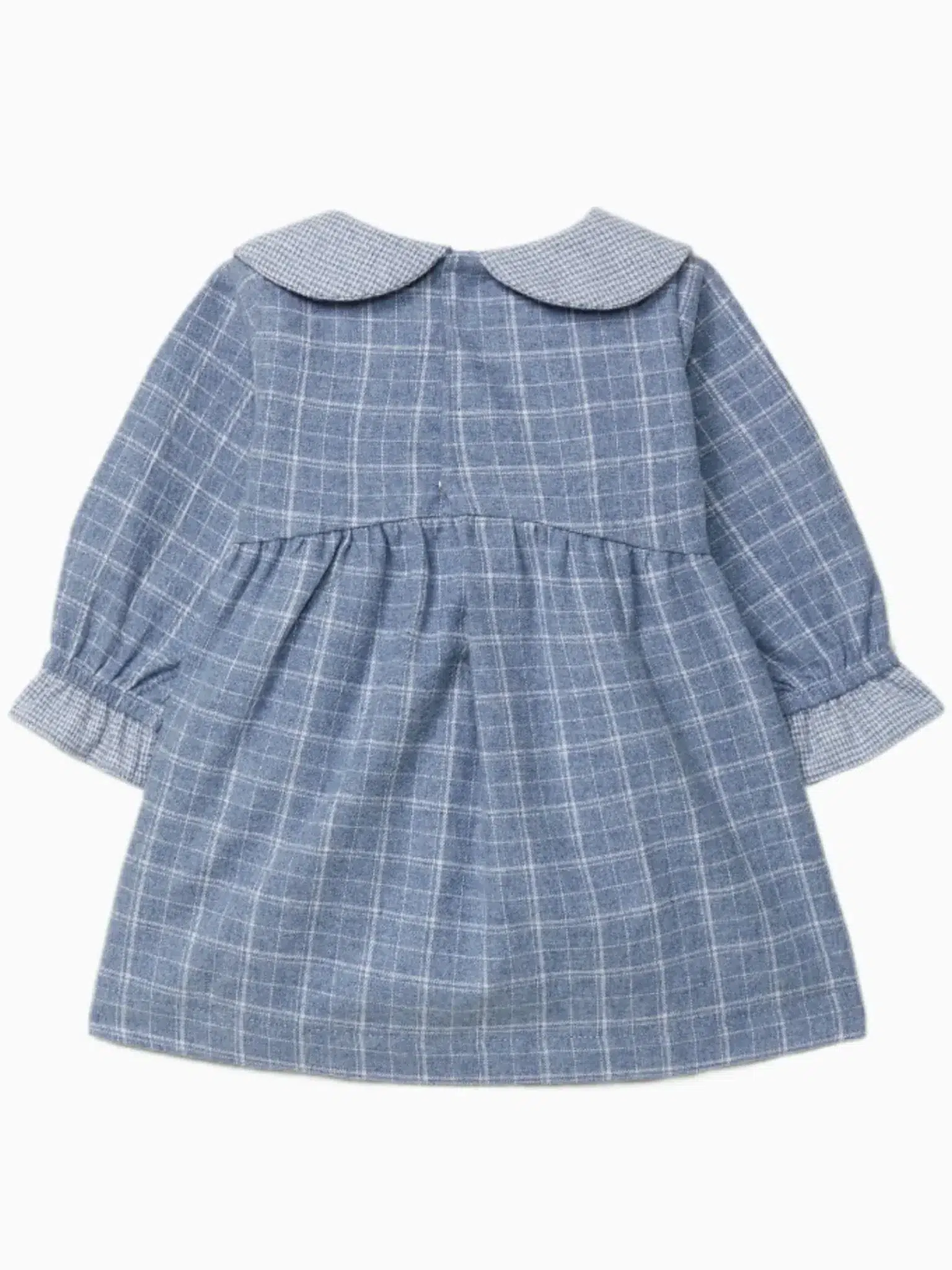 Robe fille à carreaux et micro-vichy - Bleu – Image 4