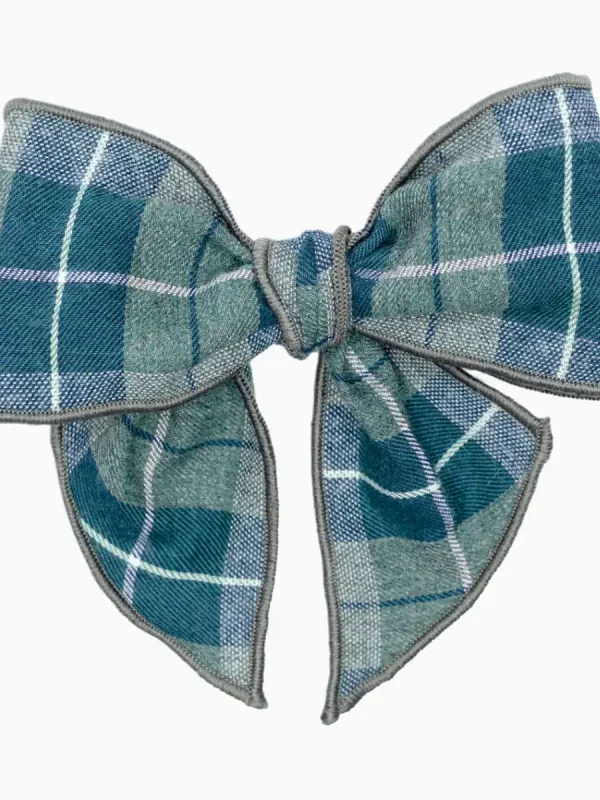 Fermaglio con fiocco scozzese - Verde