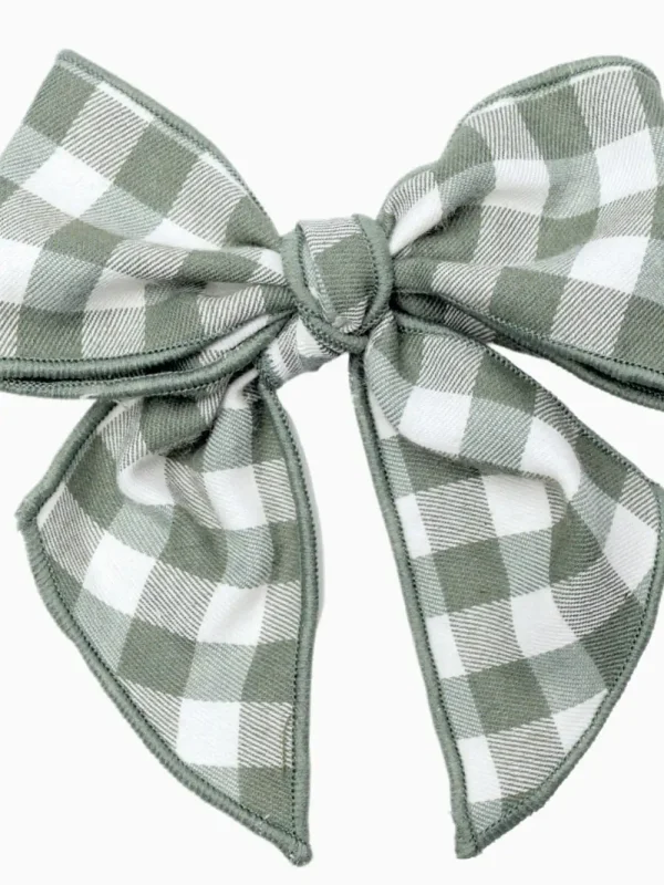 Fermaglio con fiocco vichy - Verde