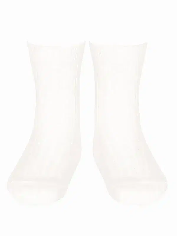 White Short Ribbed Baby Socks