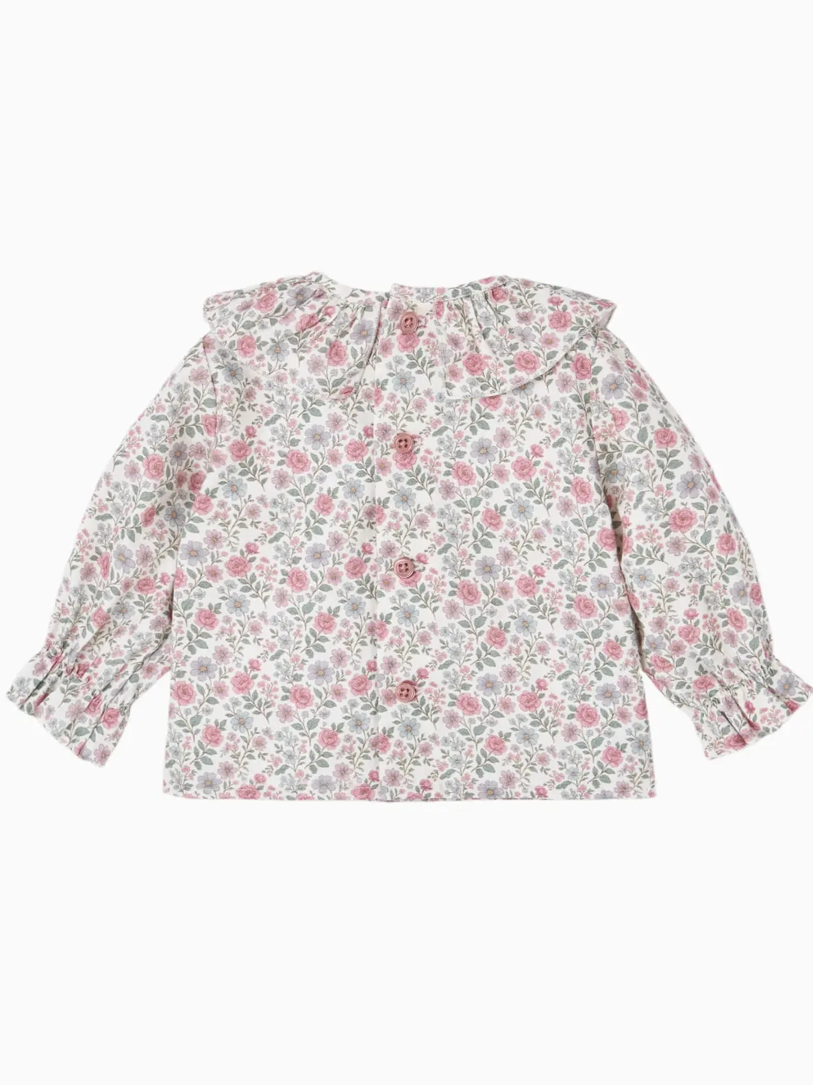 Blouse bébé fille à imprimé floral et col volanté – Rose – Image 4