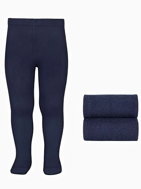 Plain Baby Tights - Navy Blue