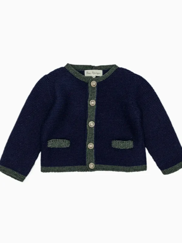 Gilet enfant esprit veste autrichienne - Marine