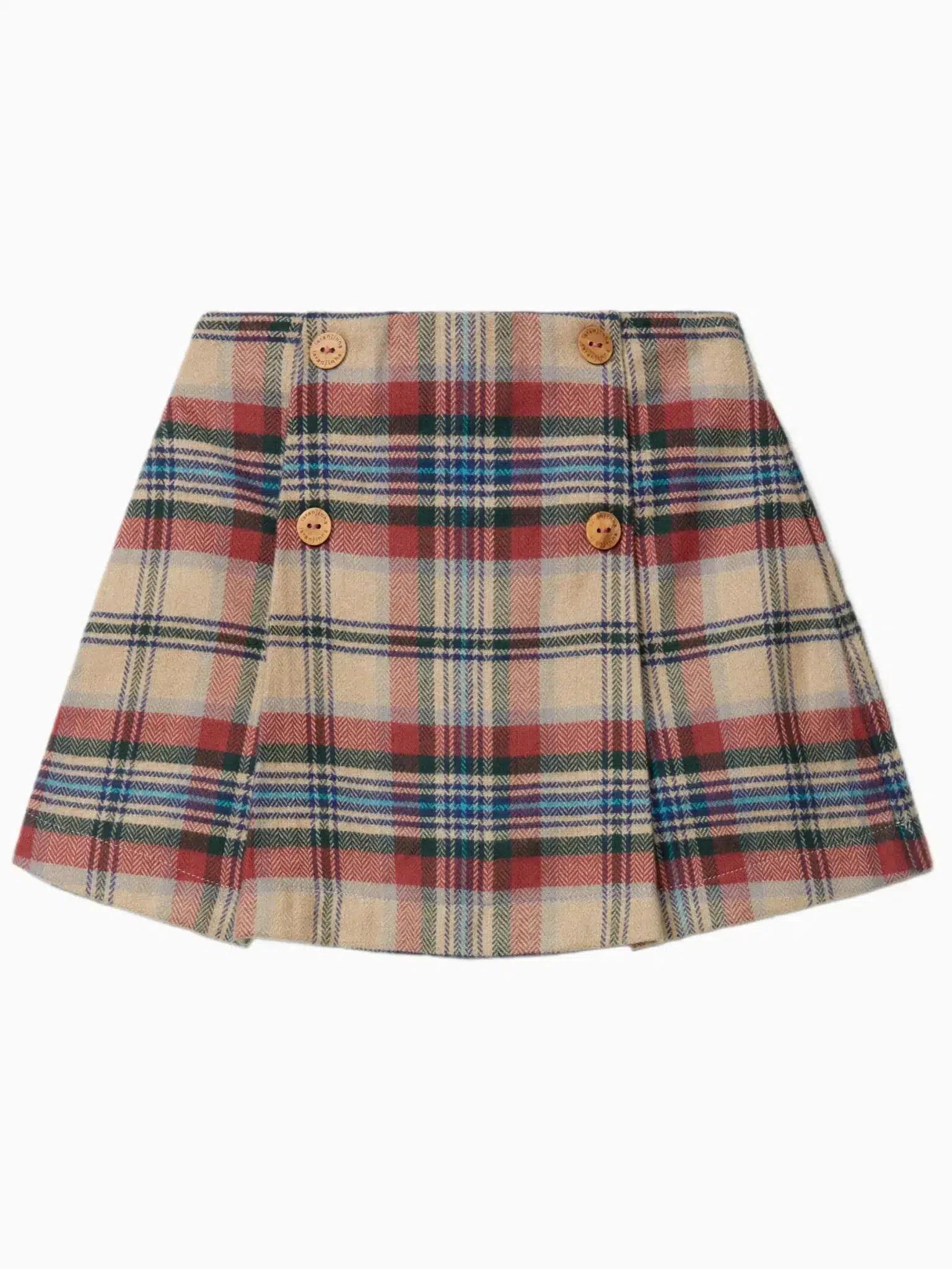Jupe-short fille à carreaux - Beige