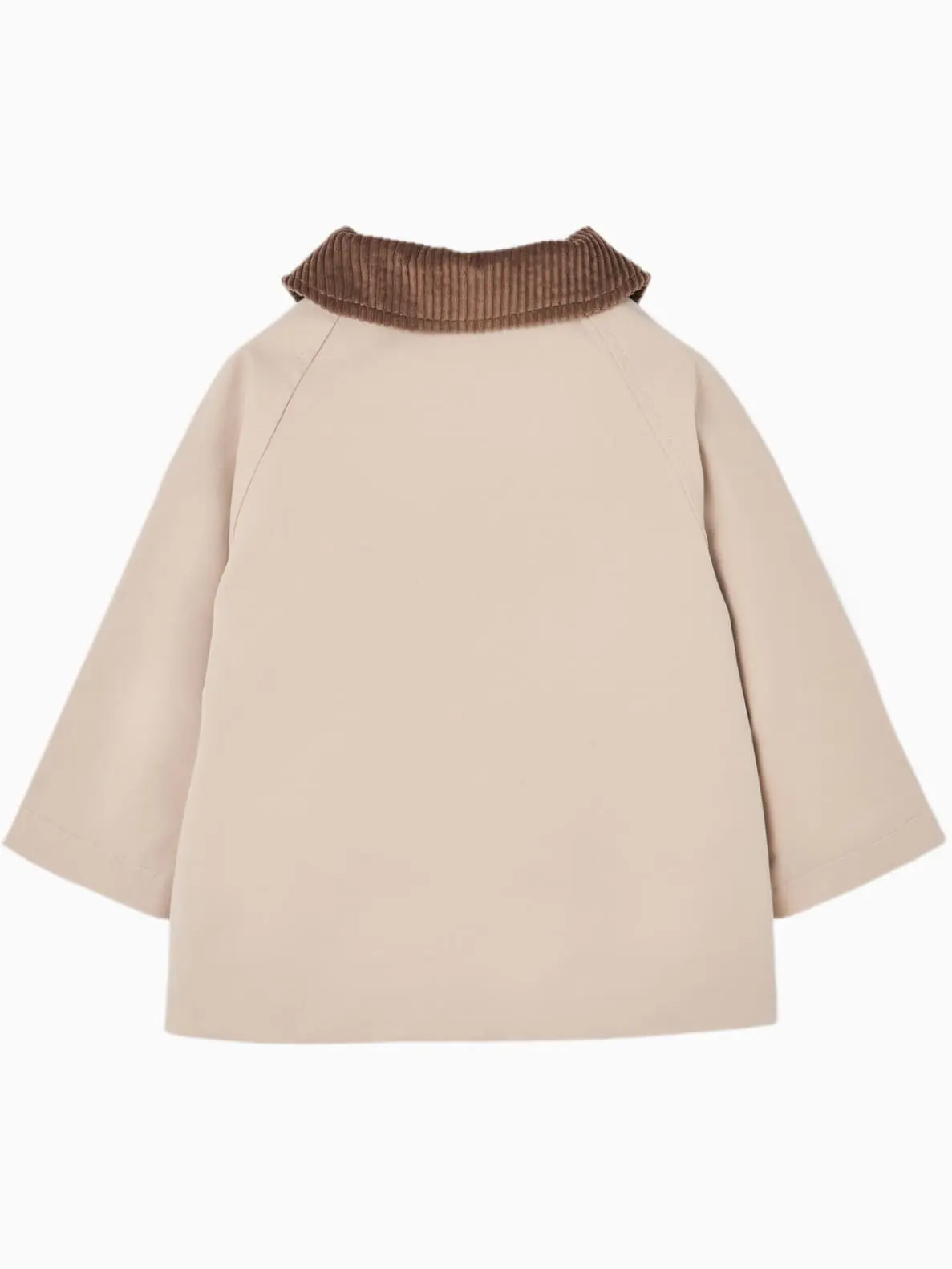 Manteau bébé à col en velours côtelé - Beige – Image 3