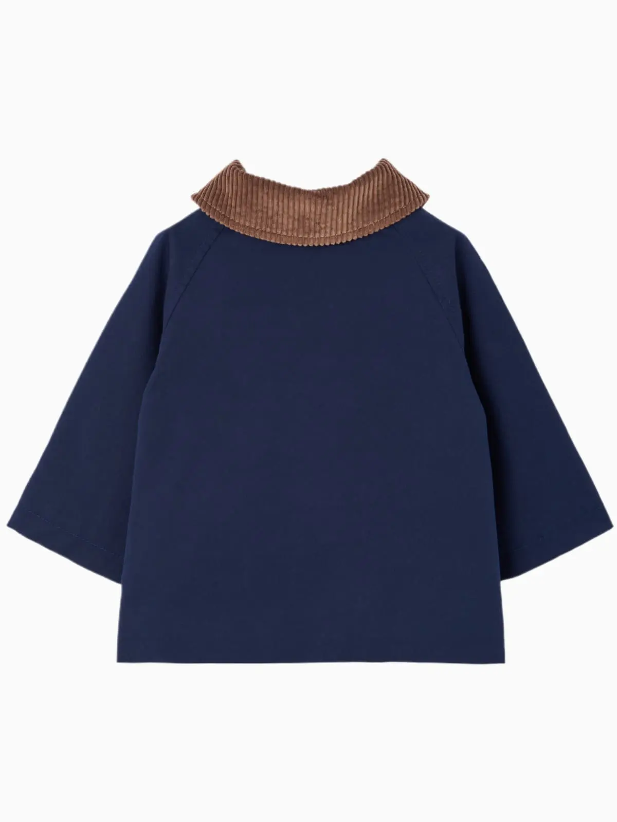 Manteau bébé à col en velours côtelé - Marine – Image 3