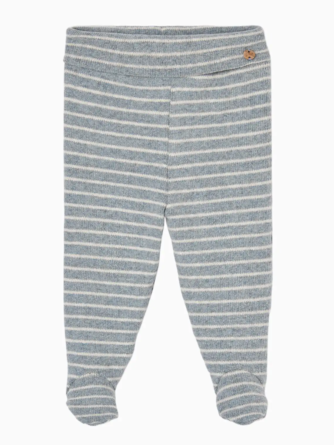 Ensemble naissance bébé gilet croisé, body à col flocons et pantalon à pieds - Écru/gris – Image 3