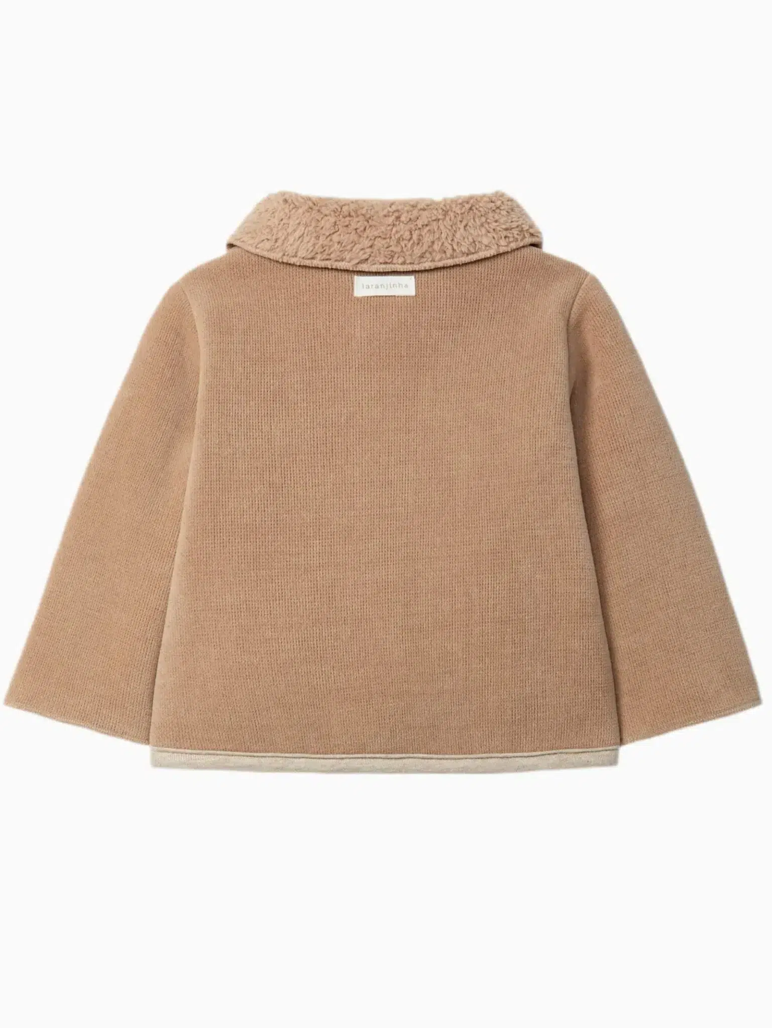 Veste bébé fourrée en jersey - Beige foncé – Image 3