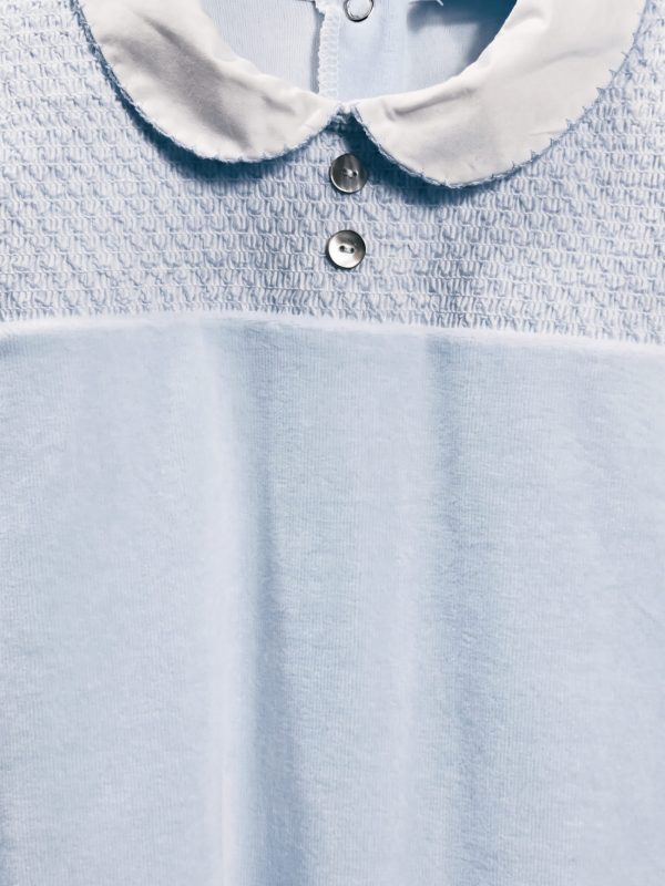 Baby Boy's Velvet Sleepsuit - Sky Blue