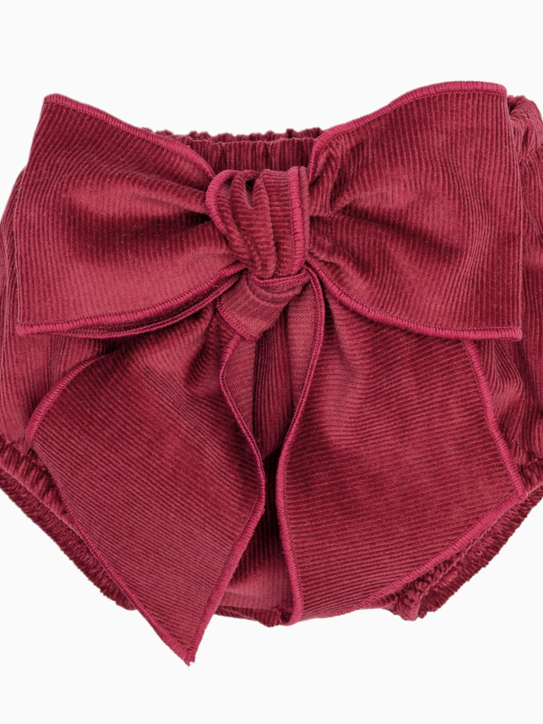 Bloomer bébé fille à noeud en velours - Bordeaux – Image 2