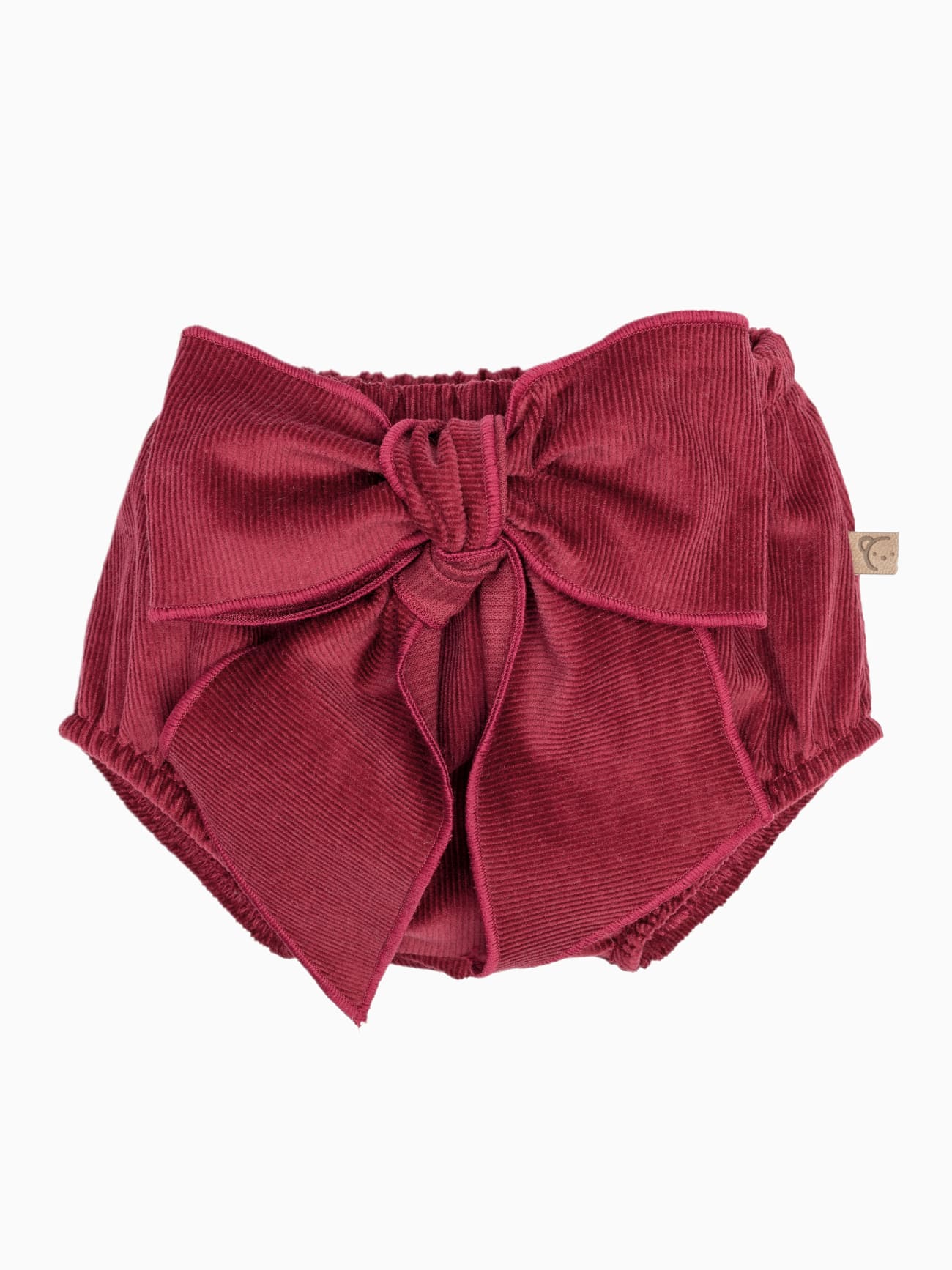 Bloomer bébé fille à noeud en velours - Bordeaux
