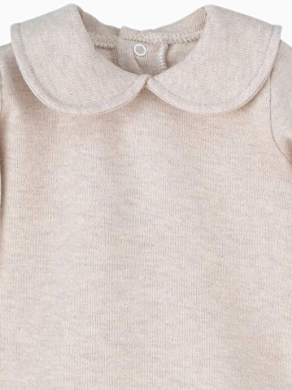Body bébé à col Claudine - Beige chiné
