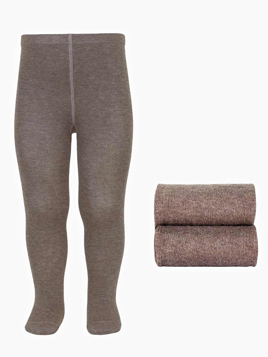 Collant bébé uni de couleur taupe