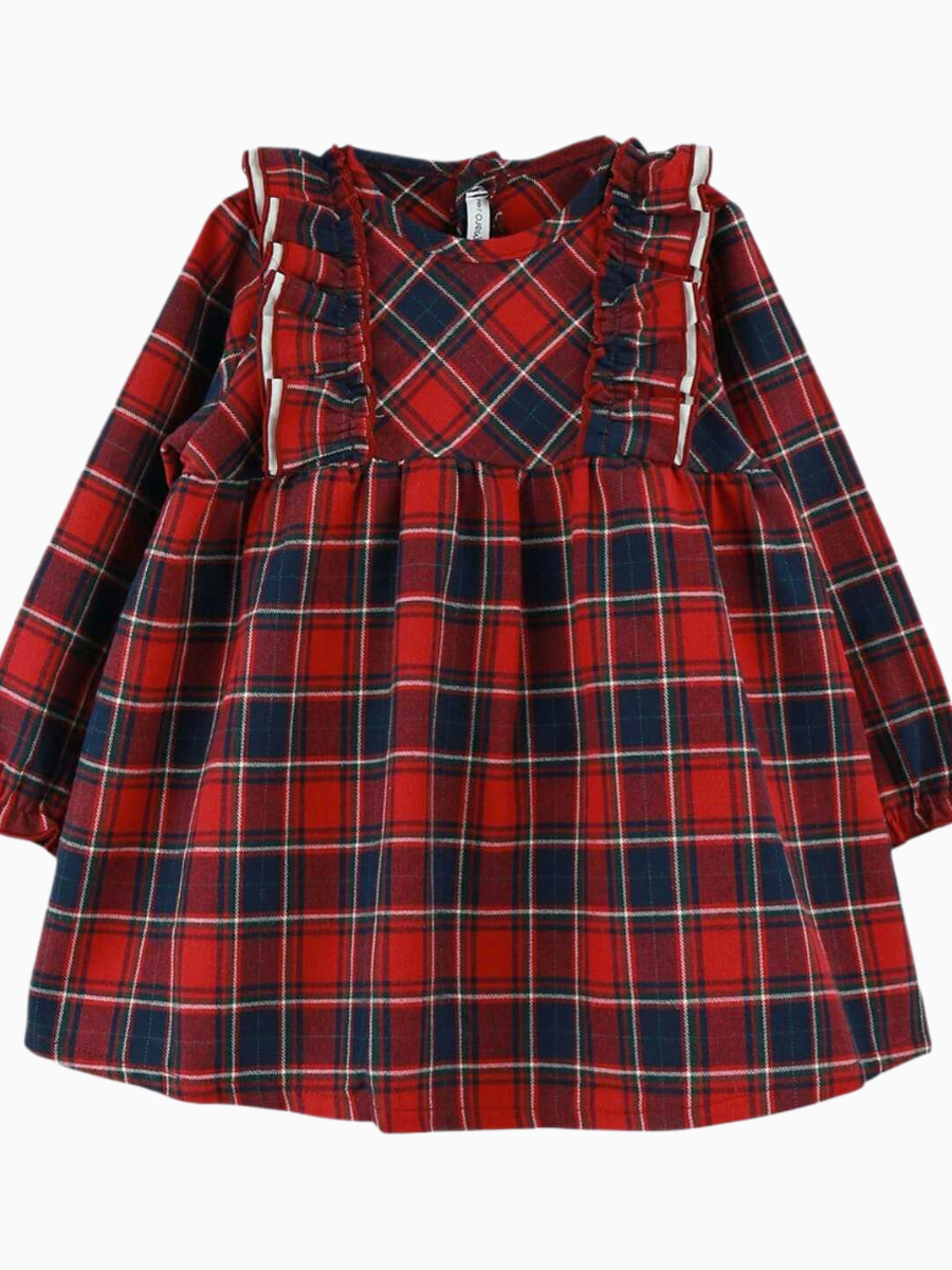 Robe bébé écossaise rouge